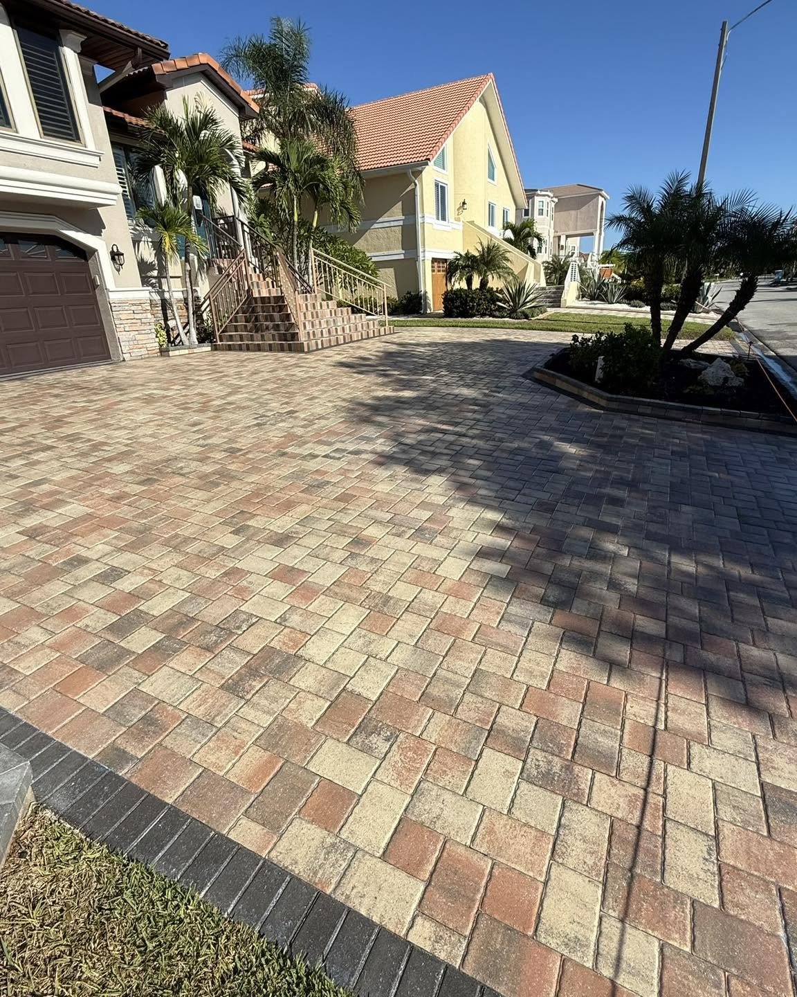 Natural finish sealed pavers at a Florida home